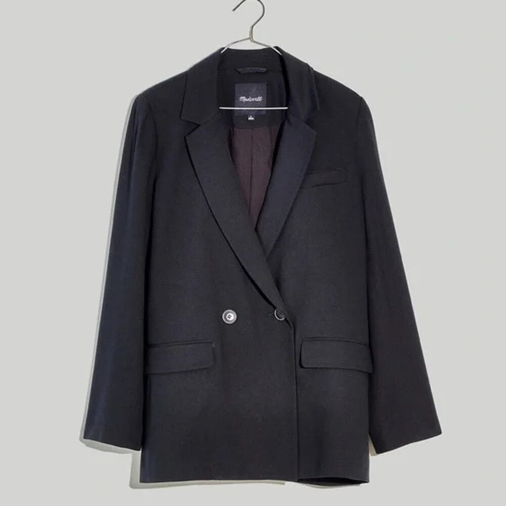 Madewell Drapeweave Caldwell Double-Breasted Blazer Jacket Relaxed Oversized XS